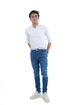 BERSHKA.-RIPPED-SKINNY-JEANS-MEN | DARK BLUE